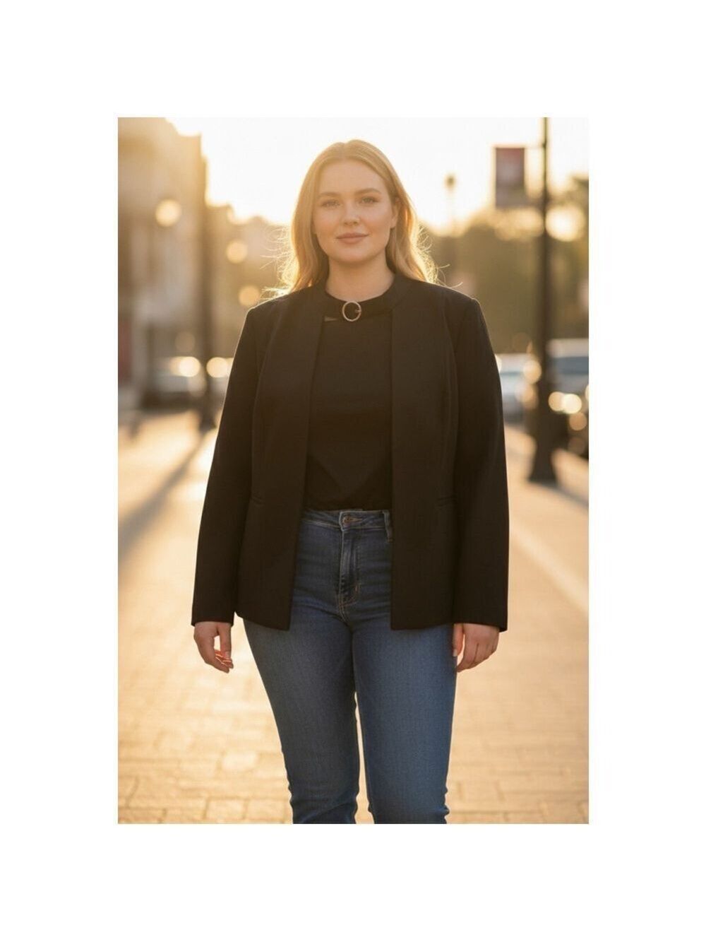 Torrid Black Lightweight Drape Front Blazer Jacket Ring Plus Size 1X